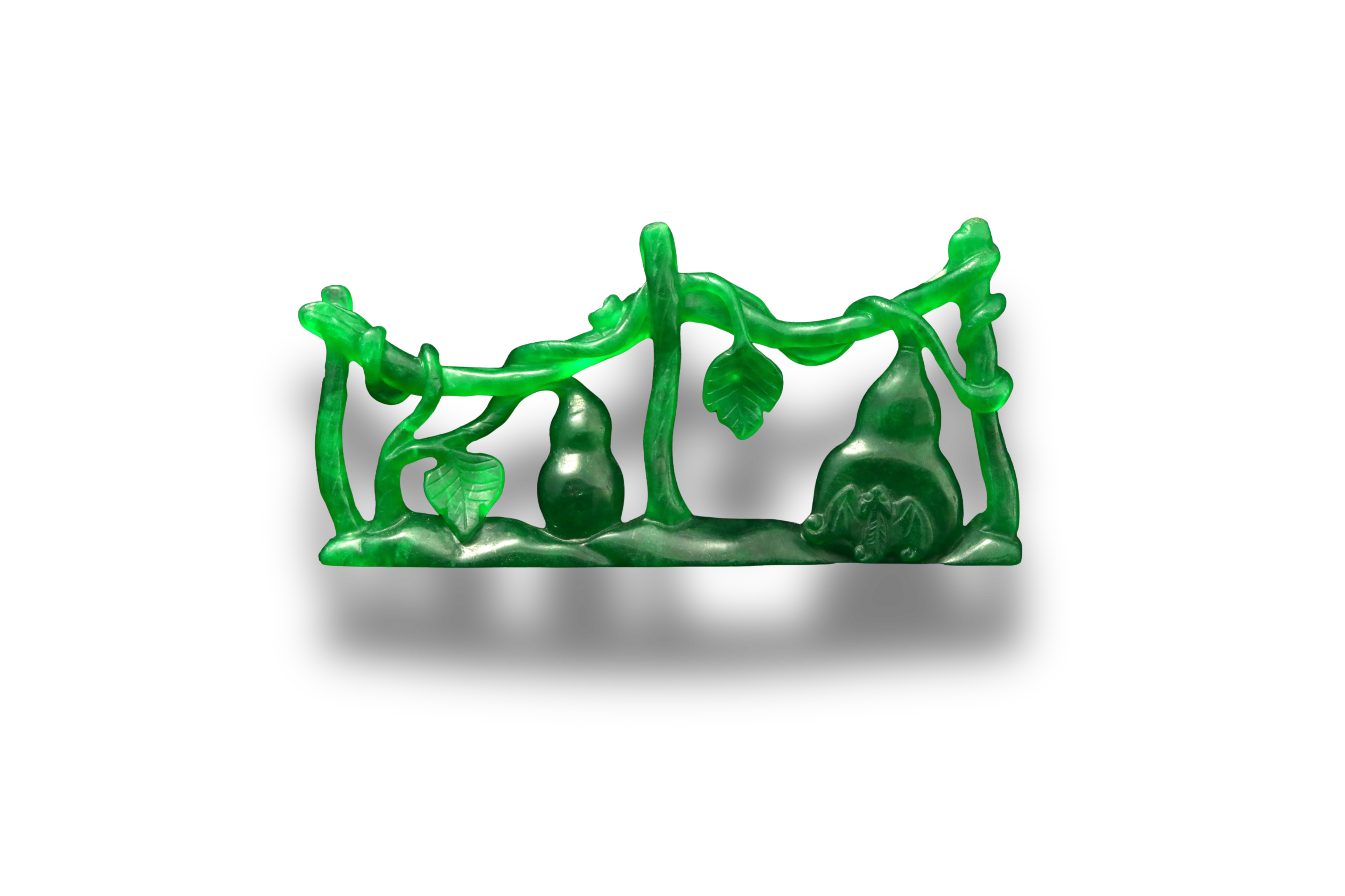 Garden series jadeite carving, Qing dynasty China 1800s, with figures and trees